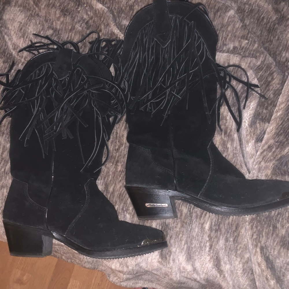 Never worn, brand new Harley-Davidson suede fringe boosts!